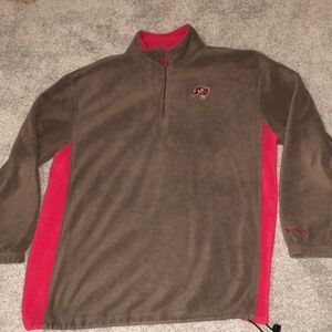 Thick Brown Red Tampa Bay Bucs Buccaneers fleece winter snowboard sweatshirt XL